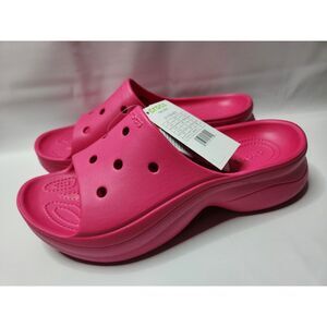 Crocs Bae Slide Sandals Women’s 10 Dragon Fruit Pink Platform Slides